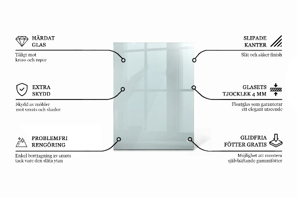 Blat de masă dreptunghiular transparent