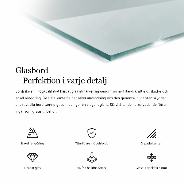 Blat de masă dreptunghiular transparent