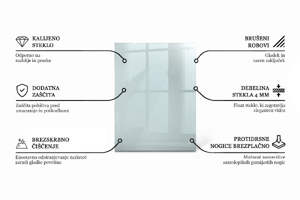 Blat de masă dreptunghiular transparent