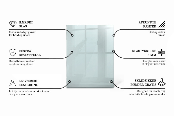 Blat de masă dreptunghiular transparent
