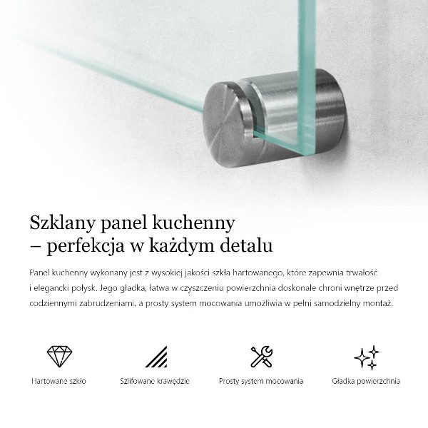 Transparent sticlă pentru bucătărie 100x30 cm