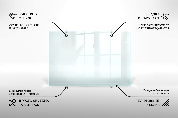 Transparent sticlă pentru bucătărie 100x30 cm