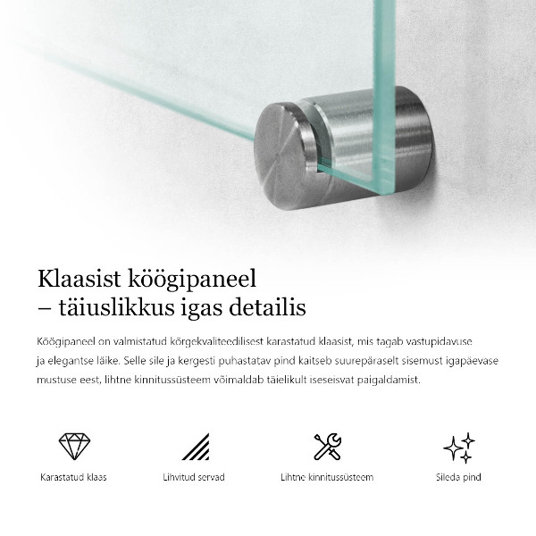 Transparent sticlă pentru bucătărie 100x30 cm