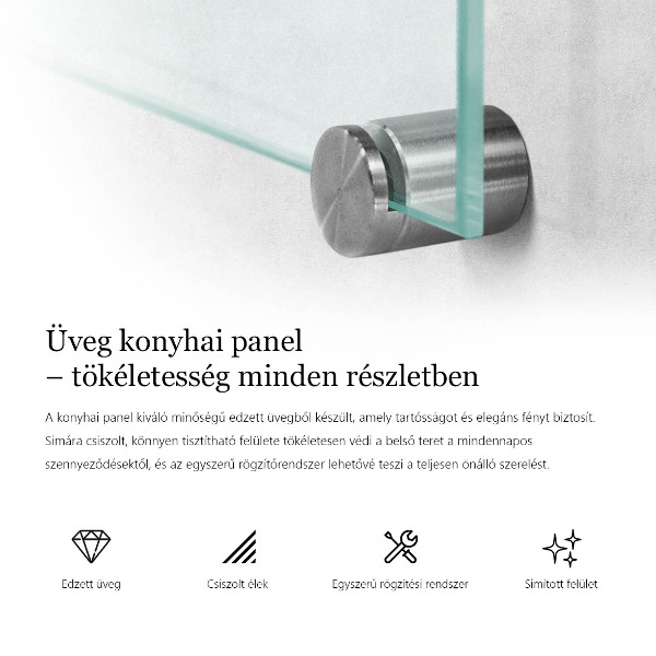 Transparent sticlă pentru bucătărie 100x30 cm