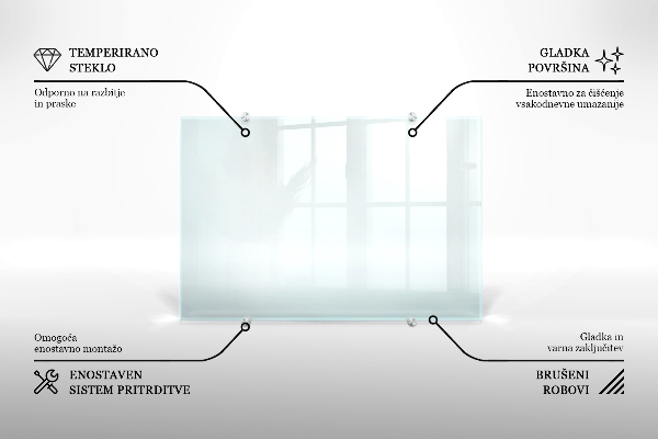 Transparent sticlă pentru bucătărie 100x30 cm