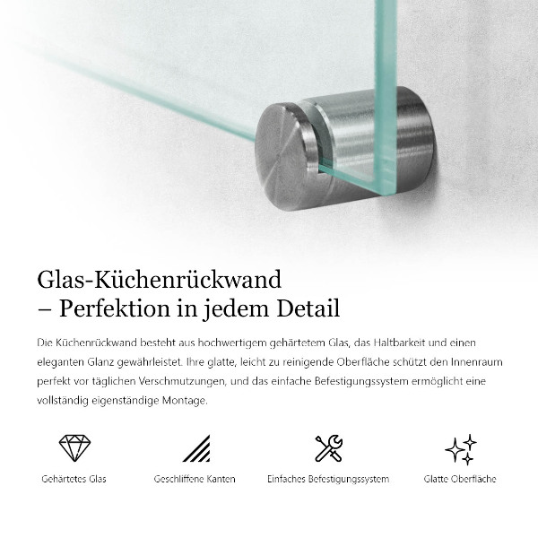 Transparent panou sticlă bucătărie 125x50 cm