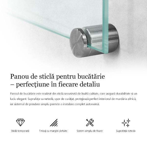 Sticlă printata bucătărie transparent 140x70 cm