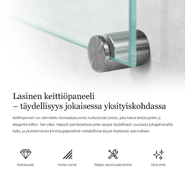 Transparent sticlă bucătărie 60x60 cm