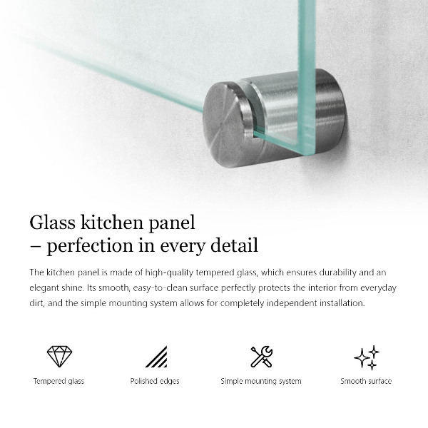 Sticlă pentru bucătărie transparent 80x60 cm