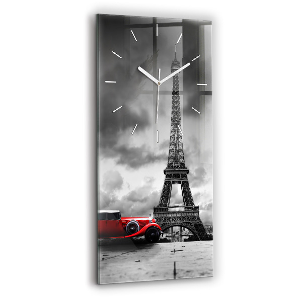 Ceas vertical de perete din sticlă Turnul Effel Paris