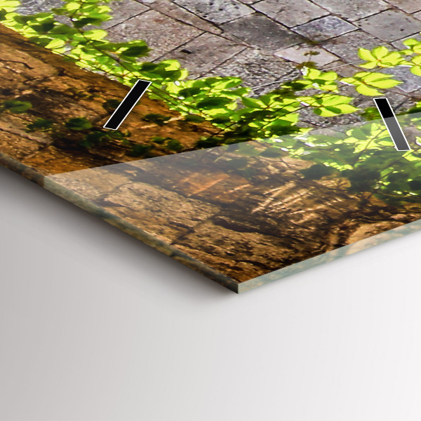 Ceas vertical de perete din sticlă Strada pitoreasca din Rodos