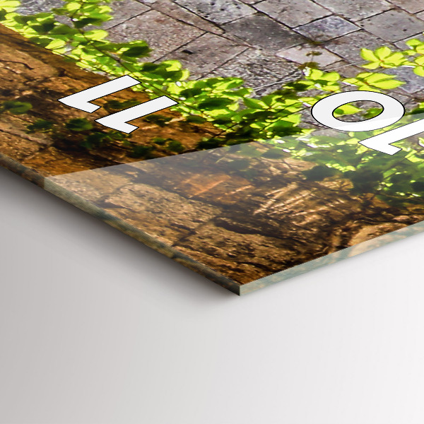 Ceas vertical de perete din sticlă Strada pitoreasca din Rodos