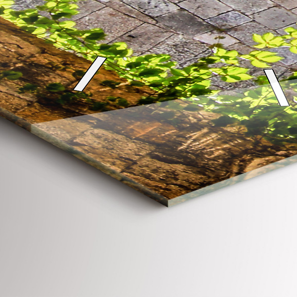 Ceas vertical de perete din sticlă Strada pitoreasca din Rodos