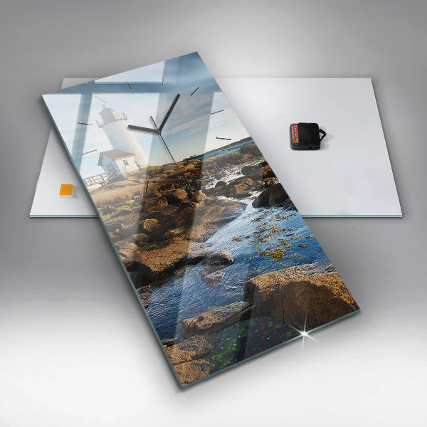 Ceas vertical de perete din sticlă Farul Annisquam