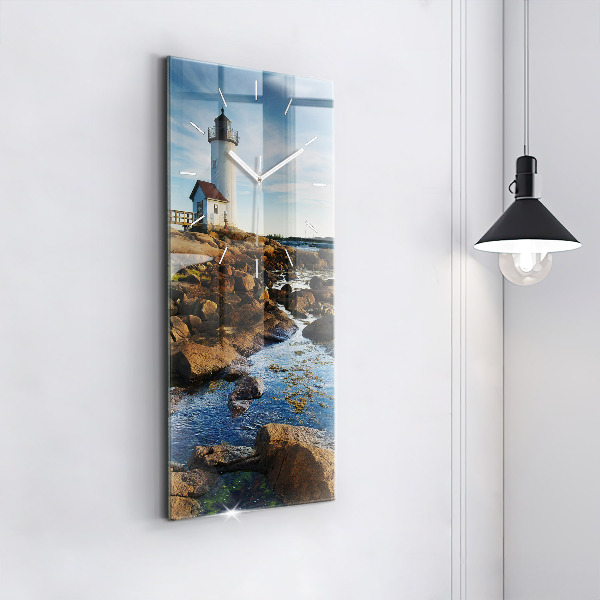 Ceas vertical de perete din sticlă Farul Annisquam