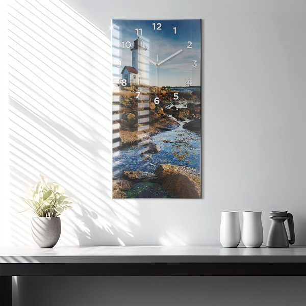 Ceas vertical de perete din sticlă Farul Annisquam