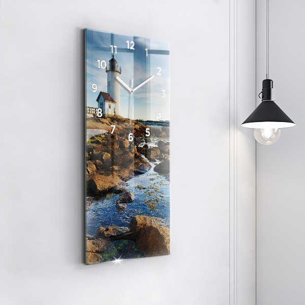 Ceas vertical de perete din sticlă Farul Annisquam