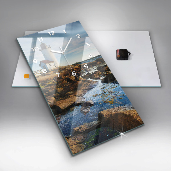 Ceas vertical de perete din sticlă Farul Annisquam