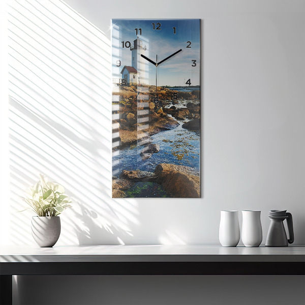 Ceas vertical de perete din sticlă Farul Annisquam