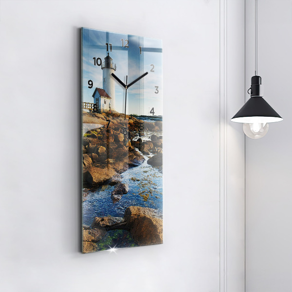 Ceas vertical de perete din sticlă Farul Annisquam