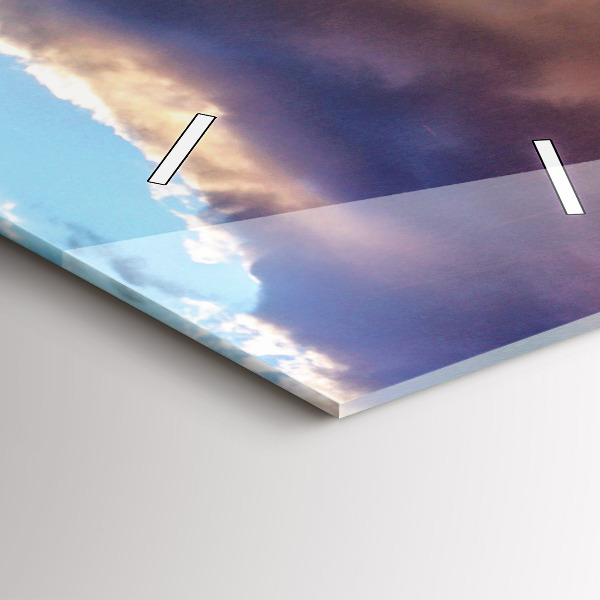 Ceas vertical de perete din sticlă Cascada în Islanda