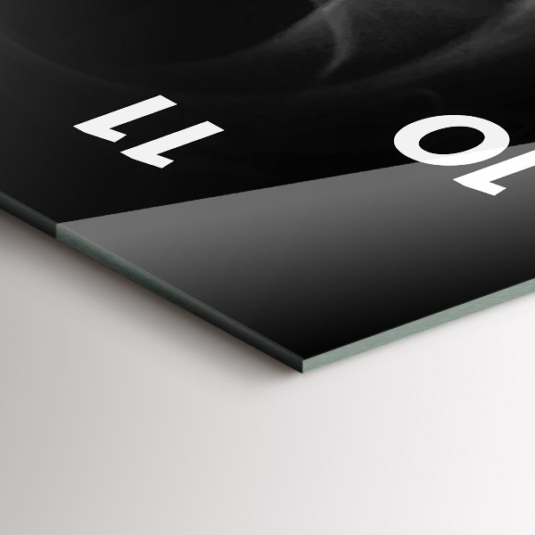 Ceas vertical de perete din sticlă O ceașcă de cafea