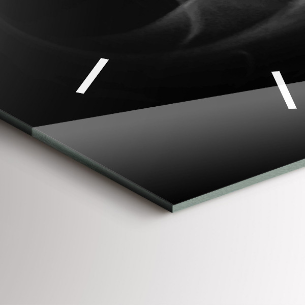 Ceas vertical de perete din sticlă O ceașcă de cafea