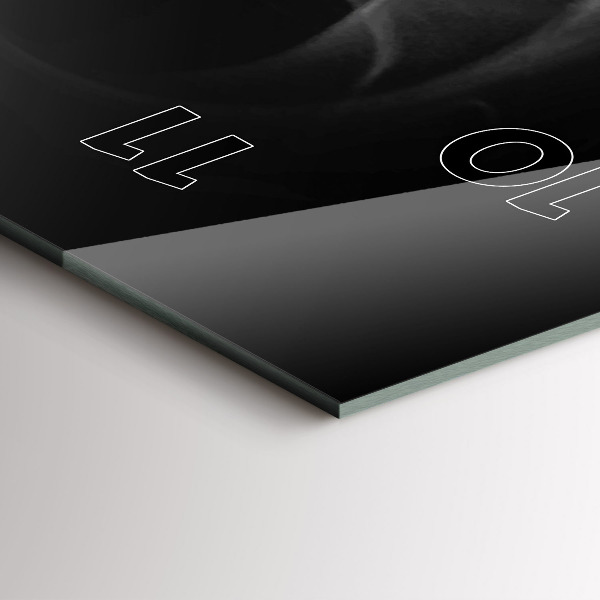 Ceas vertical de perete din sticlă O ceașcă de cafea