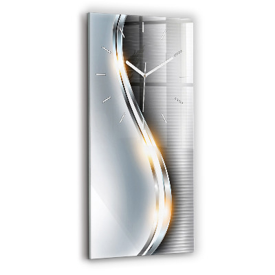 Ceas vertical de perete din sticlă Abstracția metalului