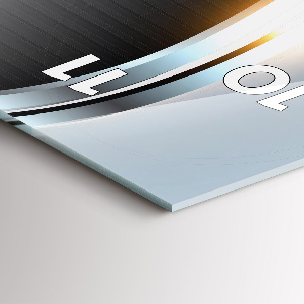 Ceas vertical de perete din sticlă Abstracția metalului