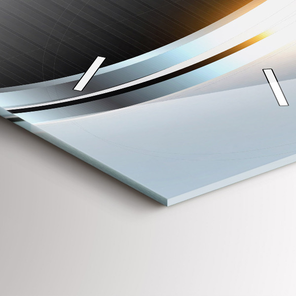 Ceas vertical de perete din sticlă Abstracția metalului