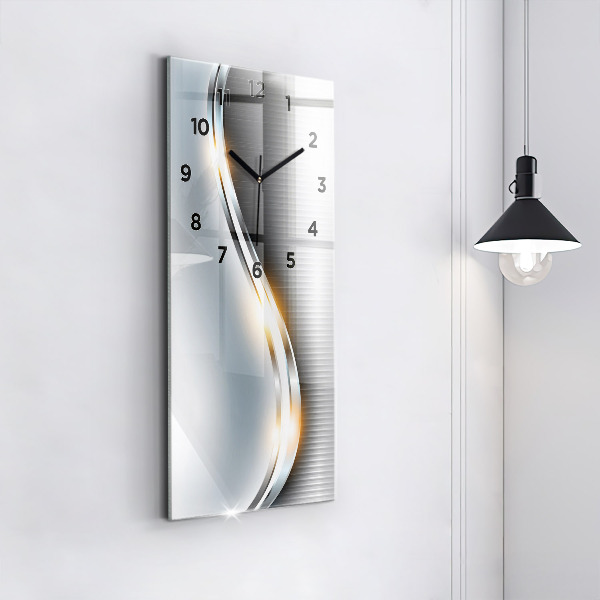 Ceas vertical de perete din sticlă Abstracția metalului