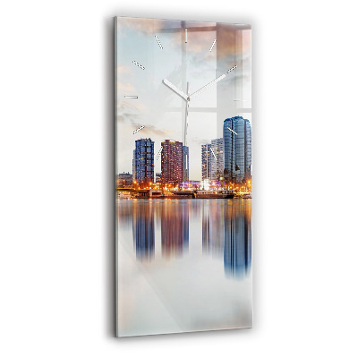 Ceas vertical de perete din sticlă Panorama cu Turnul Eiffel