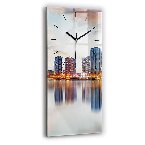 Ceas vertical de perete din sticlă Panorama cu Turnul Eiffel