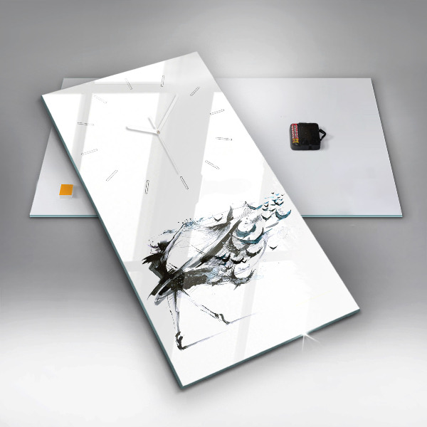 Ceas vertical de perete din sticlă Femeie dansând balet