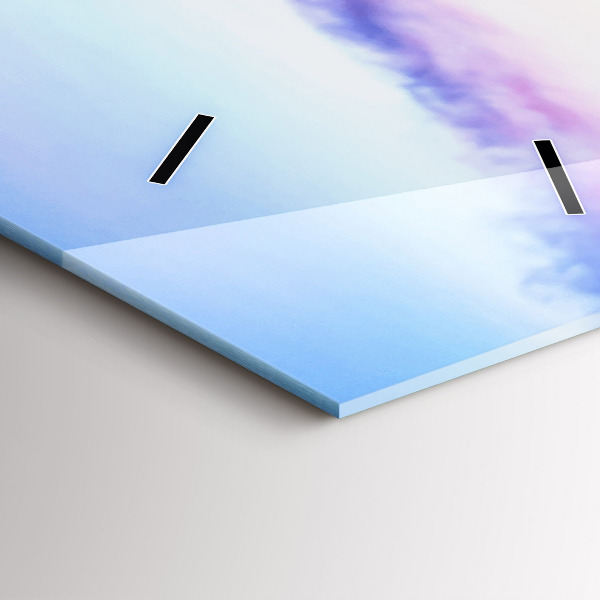 Ceas vertical de perete din sticlă Pod în port seara