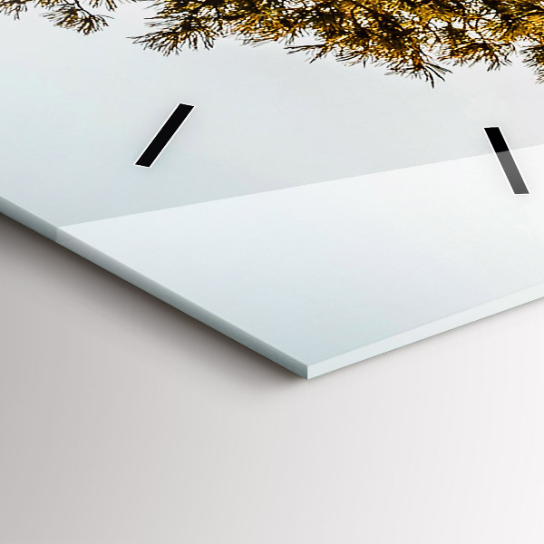 Ceas vertical de perete din sticlă Un copac în munți