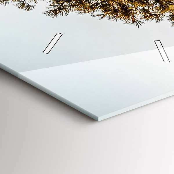 Ceas vertical de perete din sticlă Un copac în munți