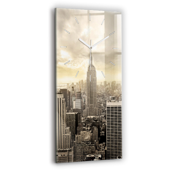 Ceas vertical de perete din sticlă Turnuri din New York