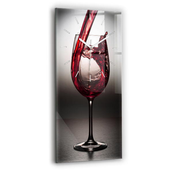 Ceas vertical de perete din sticlă pahar de vin