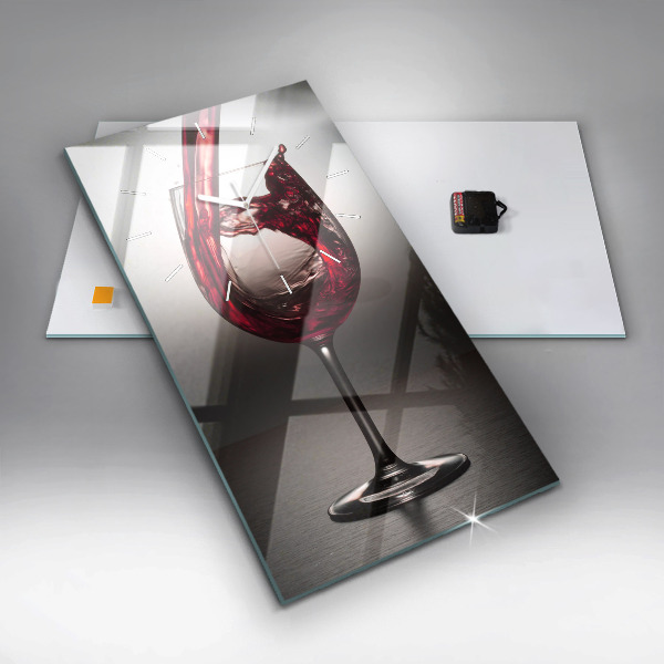 Ceas vertical de perete din sticlă pahar de vin