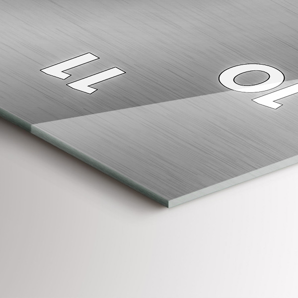 Ceas vertical de perete din sticlă Abstracția metalului gri