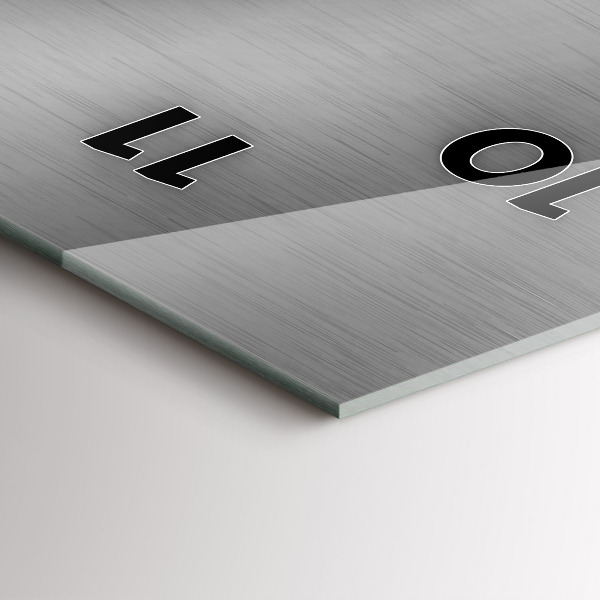 Ceas vertical de perete din sticlă Abstracția metalului gri