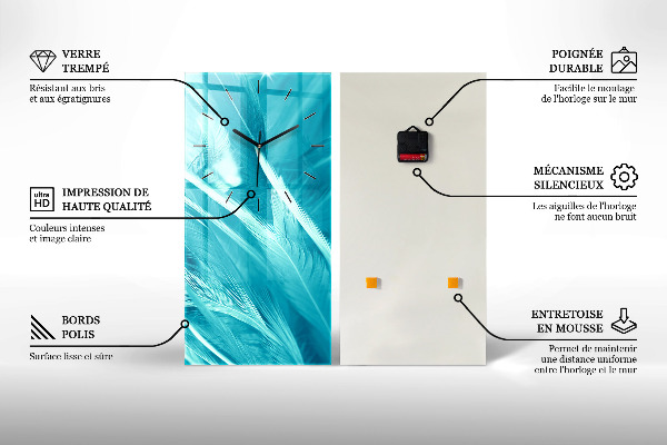 Ceas vertical de perete din sticlă Abstracția metalului negru