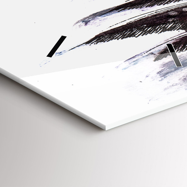 Ceas vertical de perete din sticlă Păsări pictate