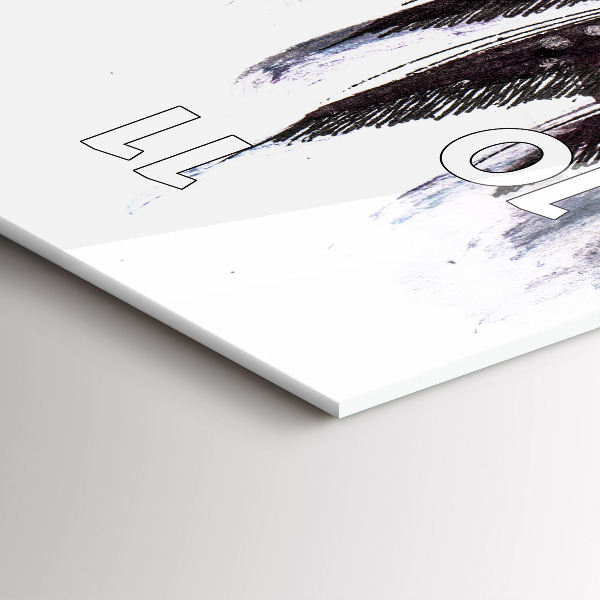 Ceas vertical de perete din sticlă Păsări pictate