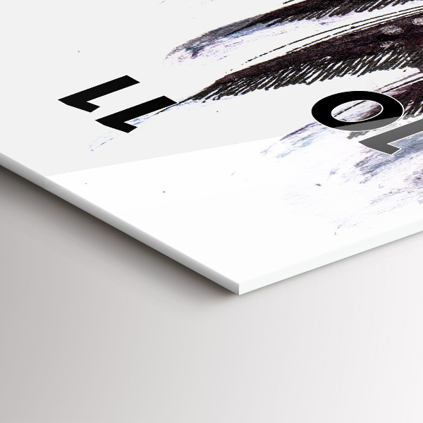 Ceas vertical de perete din sticlă Păsări pictate