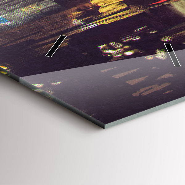 Ceas vertical de perete din sticlă Oraș pictat