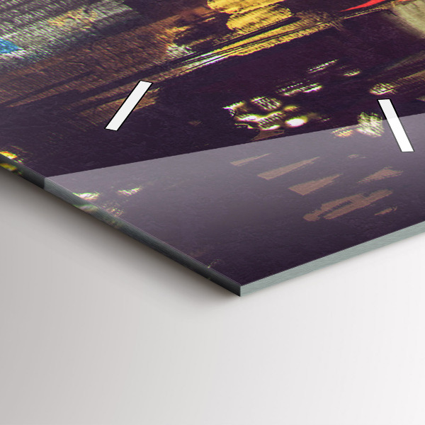 Ceas vertical de perete din sticlă Oraș pictat