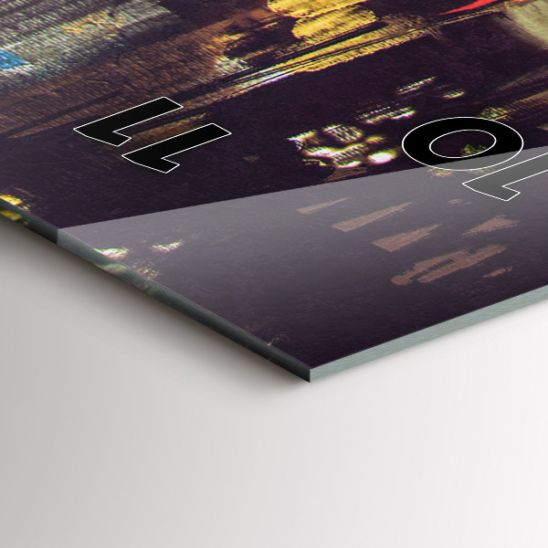 Ceas vertical de perete din sticlă Oraș pictat